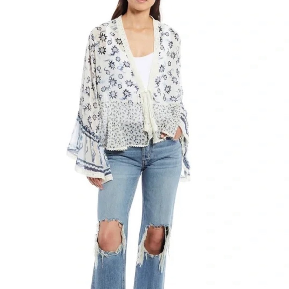*NWOT Free People Placed Print Lola Jacket Top
